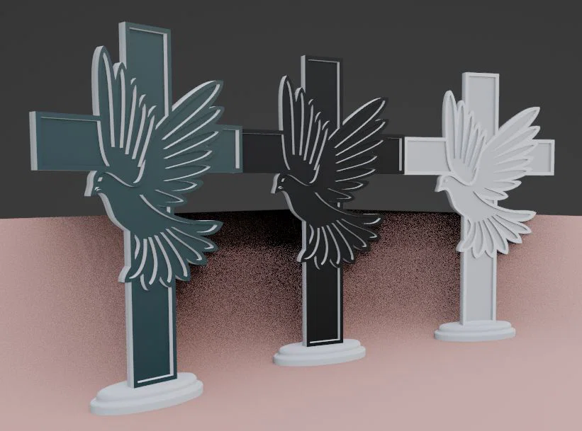 Mô hình trang trí Chim Bồ Câu Hòa Bình kết hợp Thánh Giá in 3D - Image 5