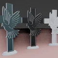 Mô hình trang trí Chim Bồ Câu Hòa Bình kết hợp Thánh Giá in 3D - Thumbnail 5