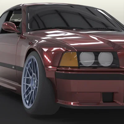 BMW E36 coupe wide fenders overfenders MOTORSPORT (lưu ý, đọc mô tả)