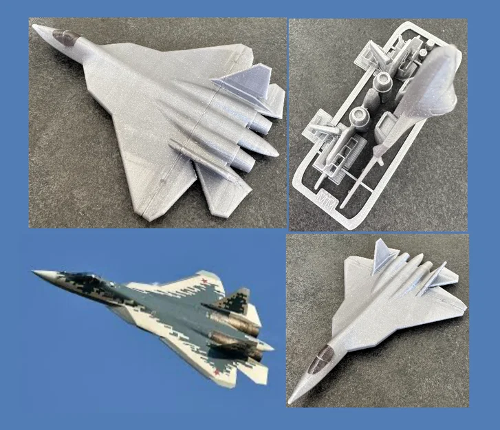 Mô hình máy bay chiến đấu Su-57 Kit Card in 3D chi tiết - Image 1