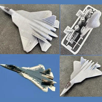 Mô hình máy bay chiến đấu Su-57 Kit Card in 3D chi tiết