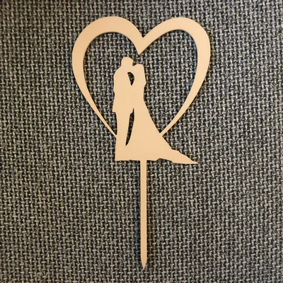 Mô hình trang trí bánh cưới hình trái tim - Wedding Cake Topper 3D