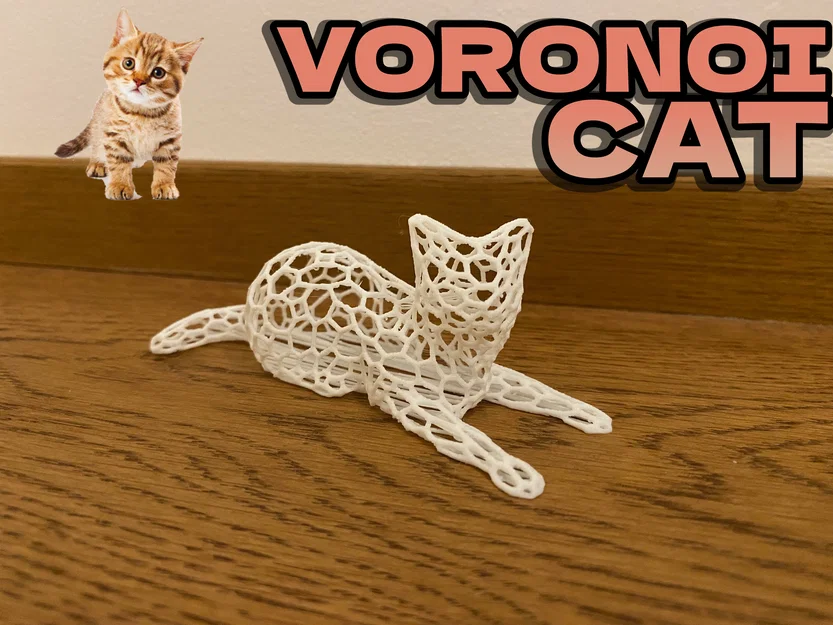 Voronoi Cat – Mẫu mèo Voronoi 3D - Image 1