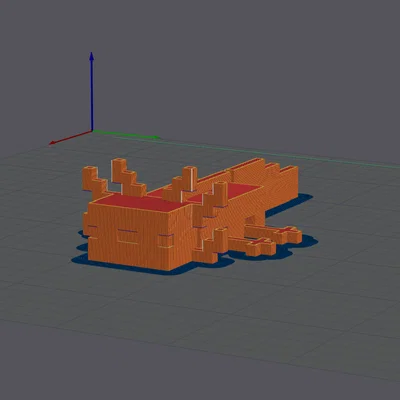 Mô hình Articulated Minecraft Axolotl 3D linh hoạt cực dễ in