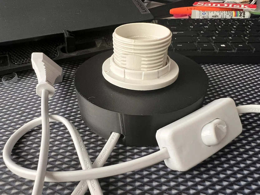 Đế đèn để bàn hỗ trợ đui E27 - Thiết kế in 3D tiện dụng - Image 3