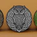 Mẫu tranh 3D treo tường hình cú mèo phong cách Celtic độc đáo - Thumbnail 2
