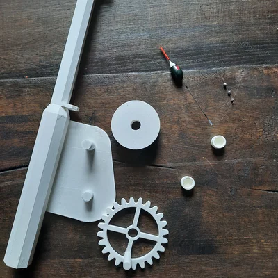 Cần câu cá mini in 3D với hệ thống bánh răng trợ lực hiệu quả