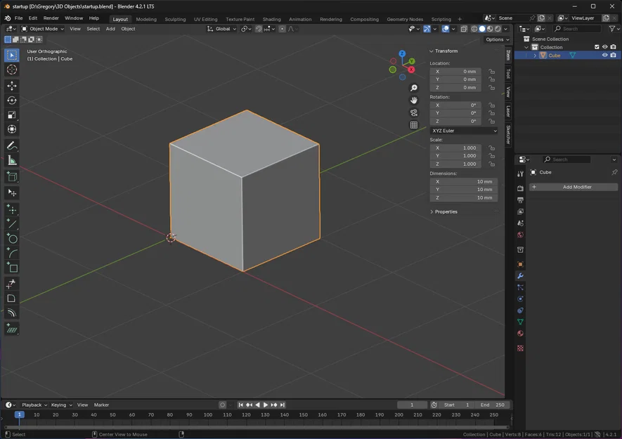 File khởi động Blender cho 3D Printing (Startup File) sẵn mm & export STL - Image 1