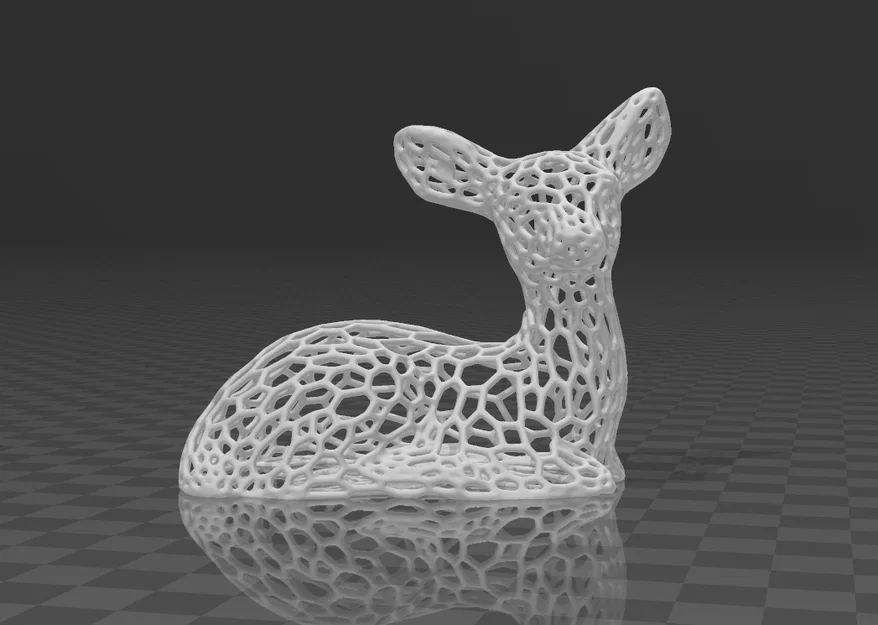 Voronoi Fawn – Mẫu 3D chú nai Voronoi trang trí - Image 1