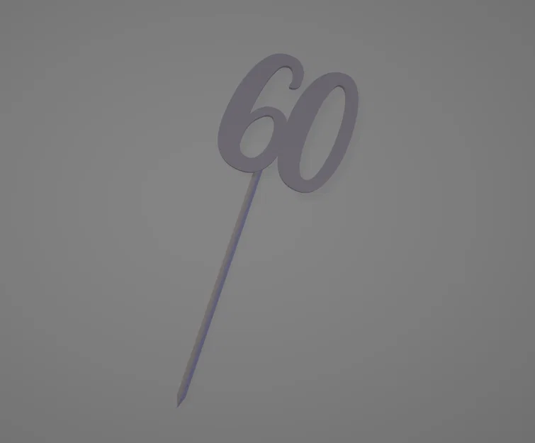 Mẫu trang trí bánh kem số 60 (Cake Topper) in 3D đẹp mắt - Image 1