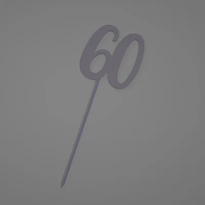Mẫu trang trí bánh kem số 60 (Cake Topper) in 3D đẹp mắt