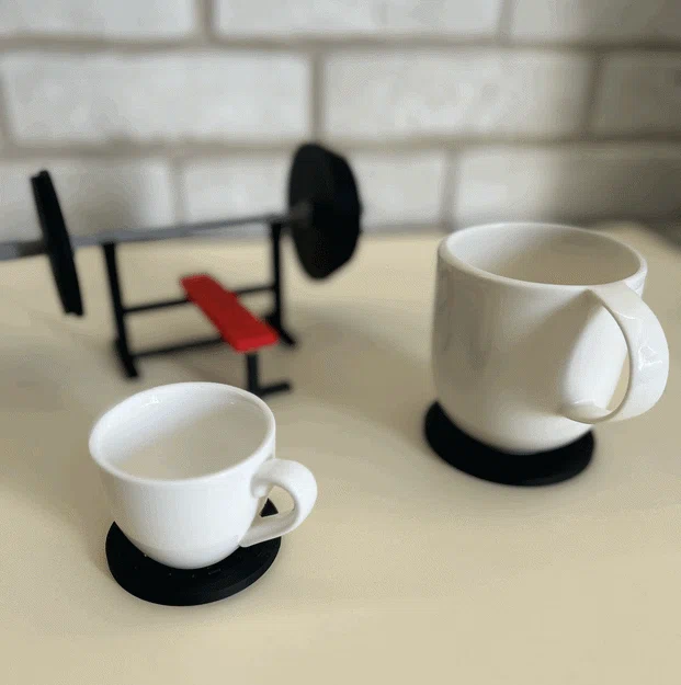 Miếng lót ly mô hình bánh tạ gym độc đáo cho bàn làm việc - Image 2