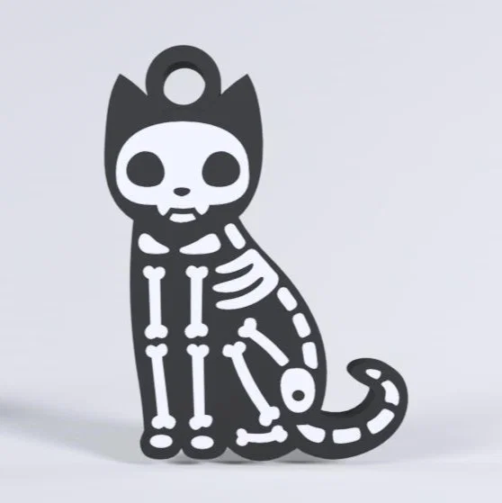 Móc khóa mèo Halloween in 3D: Thiết kế hai mặt độc đáo - Image 2
