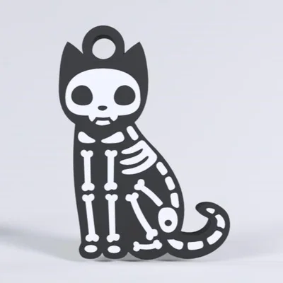 Móc khóa mèo Halloween in 3D: Thiết kế hai mặt độc đáo