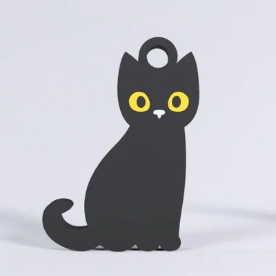 Móc khóa mèo Halloween in 3D: Thiết kế hai mặt độc đáo