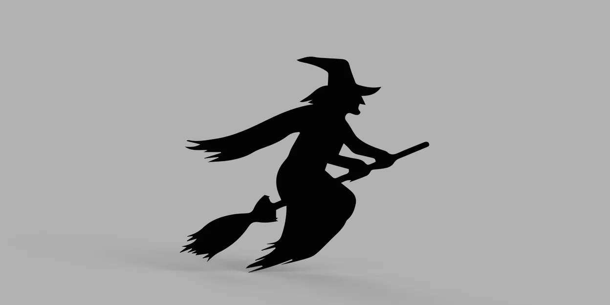 Mô hình phù thủy cưỡi chổi trang trí Halloween bằng in 3D - Image 1