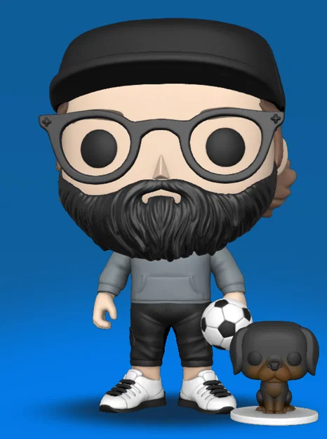 Mô hình Funko Pop nhân vật nam đeo kính kèm cún cưng (file STL 3D) - Image 1