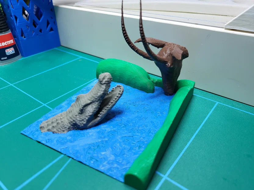 Sông Cá Sấu - Diorama nghệ thuật/điêu khắc để bàn - Image 1