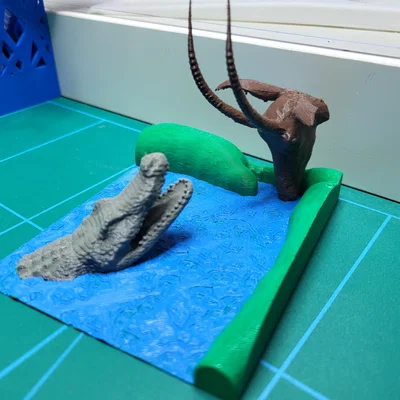 Sông Cá Sấu - Diorama nghệ thuật/điêu khắc để bàn