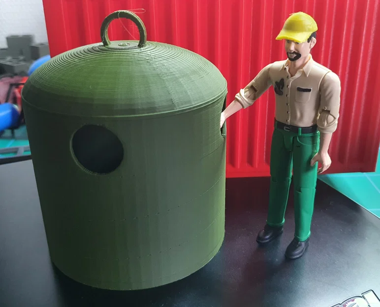 Mô hình thùng rác tái chế thủy tinh cho sa bàn, RC construction - Image 1