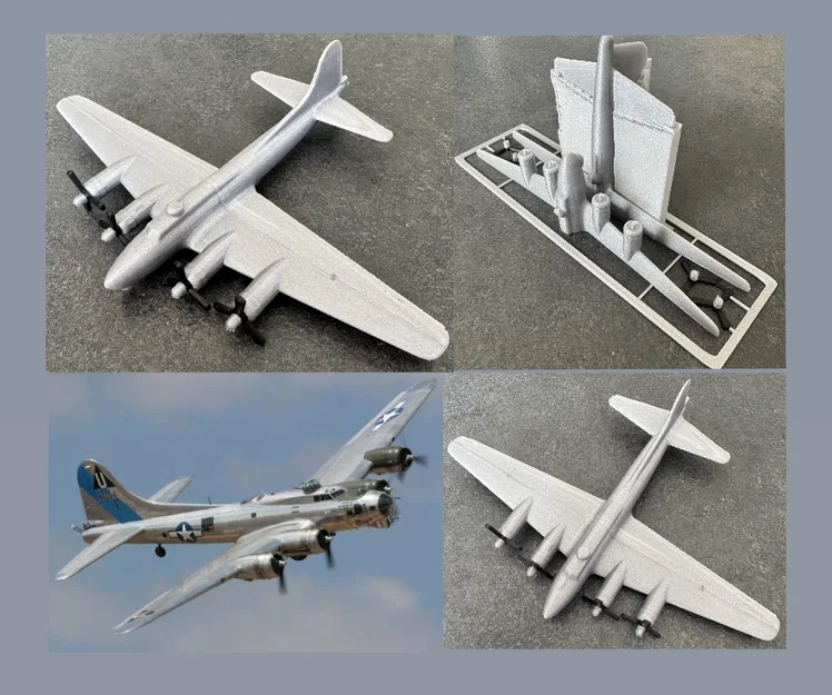 Mô hình lắp ráp máy bay Boeing B-17 Kit Card cực chất cho người in 3D - Image 1