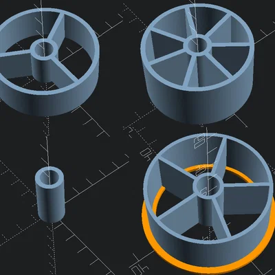 Bánh xe spool & spacer parametric kèm lưới desiccant