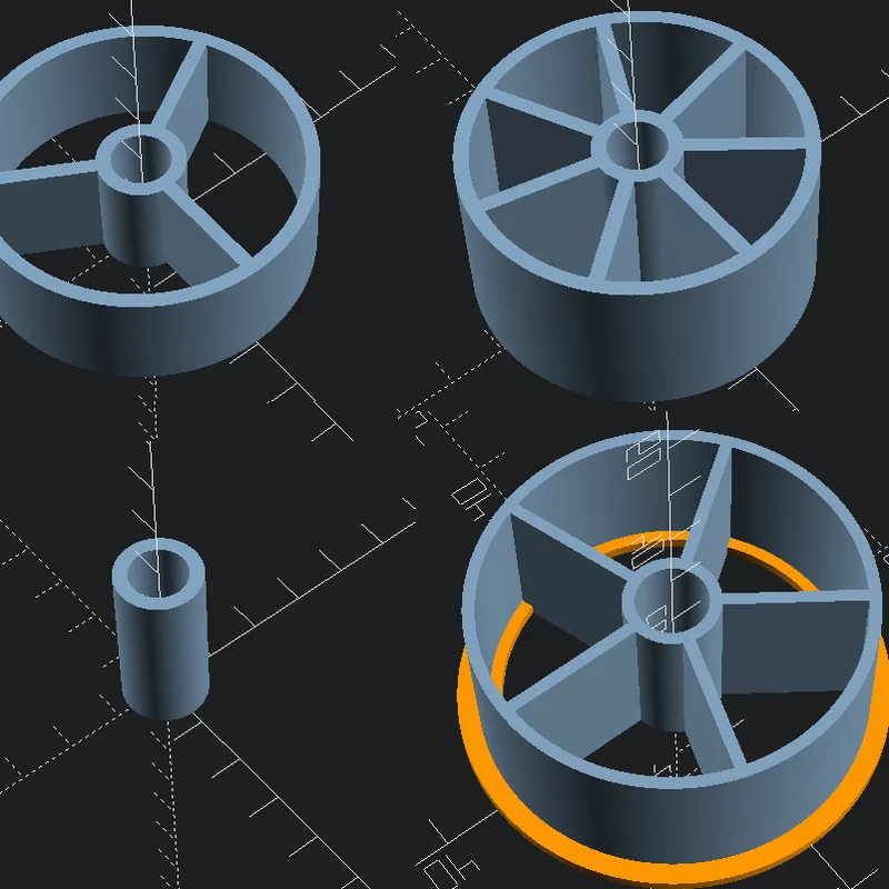 Bánh xe spool & spacer parametric kèm lưới desiccant