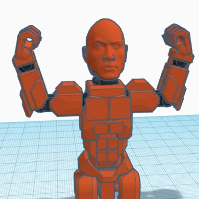 Mô hình đầu The Rock tùy chỉnh cho Dummy 13 in 3D cực ngầu