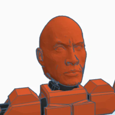 Mô hình đầu The Rock tùy chỉnh cho Dummy 13 in 3D cực ngầu