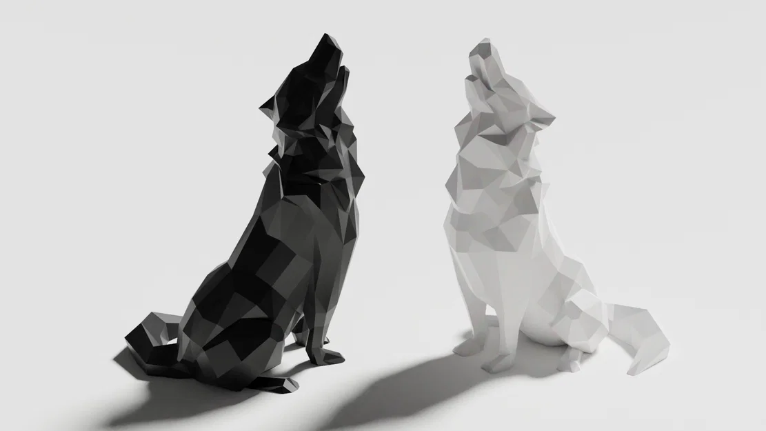 Mô hình Sói Hú Low Poly 2.0 (Trang trí)(Không cần hỗ trợ!) ĐÃ SỬA - Image 1
