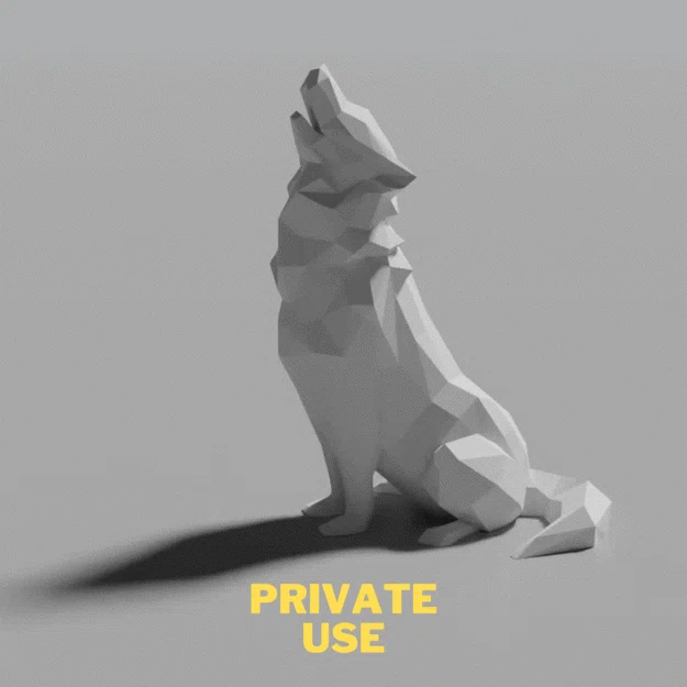 Mô hình Sói Hú Low Poly 2.0 (Trang trí)(Không cần hỗ trợ!) ĐÃ SỬA - Image 2