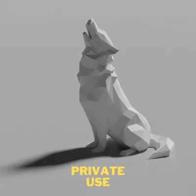 Mô hình Sói Hú Low Poly 2.0 (Trang trí)(Không cần hỗ trợ!) ĐÃ SỬA