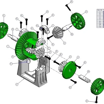 Hệ Bánh Răng Vi Sai Hoạt Động (Functional Differential Gear System)