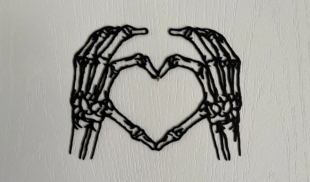 Mẫu trang trí 3D Skeleton Love Sign độc lạ cho Halloween - Image 1