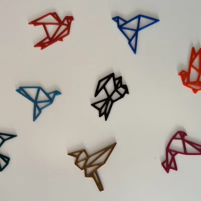 Mô hình trang trí tường chim Origami phong cách hình học tối giản