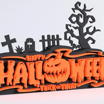 Mô hình trang trí Happy Halloween chủ đề nghĩa địa độc đáo