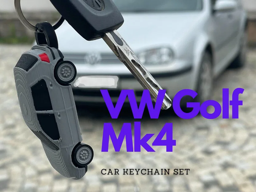 Móc khóa mô hình xe Volkswagen Golf Mk4 in 3D độc đáo - Image 1