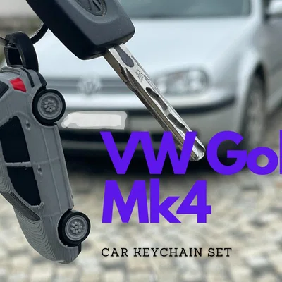 Móc khóa mô hình xe Volkswagen Golf Mk4 in 3D độc đáo