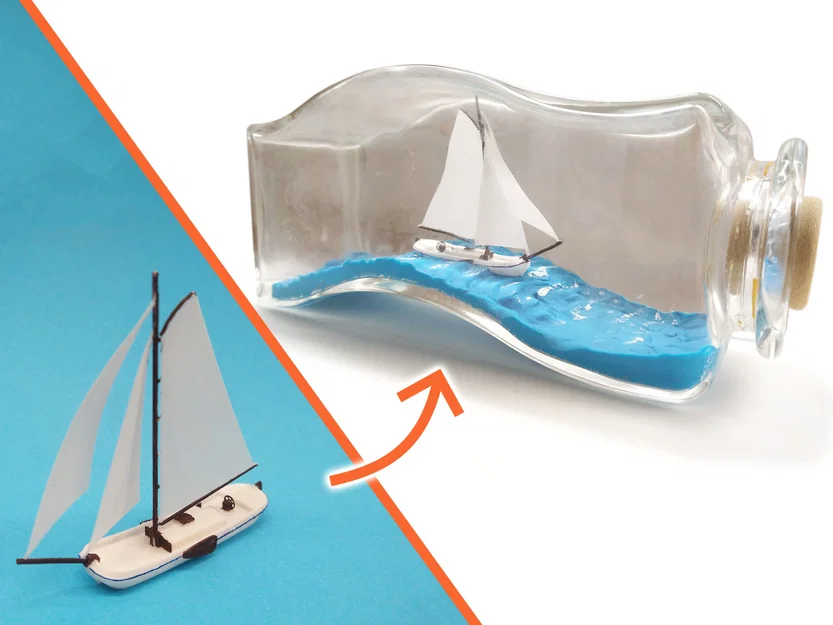 Ship in a Bottle! (easy) - Thuyền Dutch Sea Tjalk trong chai - Image 1