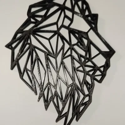 Mô hình trang trí đầu sư tử phong cách Origami hình học in 3D
