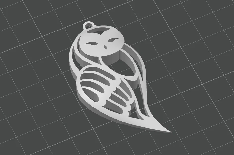 Móc khóa hình cú mèo cách điệu - File in 3D đơn giản đẹp mắt - Image 1