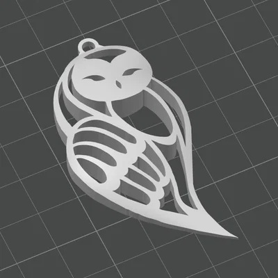 Móc khóa hình cú mèo cách điệu - File in 3D đơn giản đẹp mắt