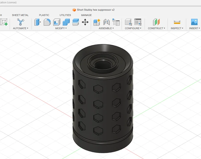 Ống giảm thanh Short Stubby Hex cho Airsoft - Thiết kế in 3D cực ngầu - Image 1