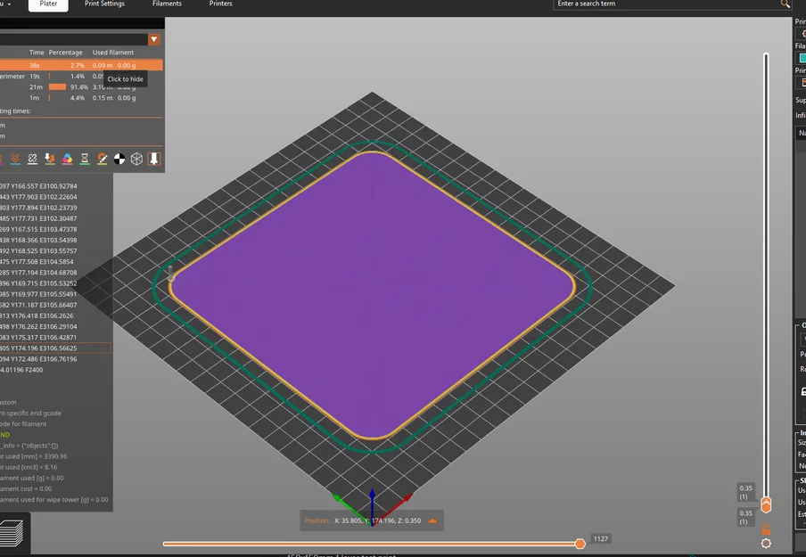Mẫu test in 3D 1 lớp 150x150mm: Kiểm tra cân bàn cực chuẩn - Image 1