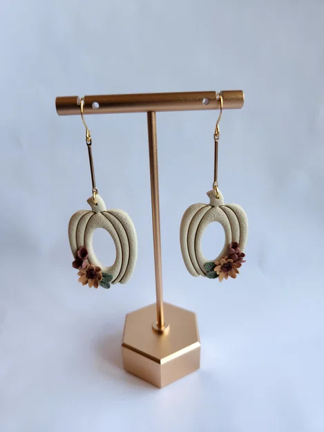 Khuôn cắt đất sét polymer | bông tai donut bí ngô - Image 3