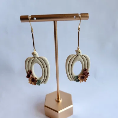 Khuôn cắt đất sét polymer | bông tai donut bí ngô