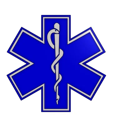 Mô hình 3D biểu tượng EMS Star of Life chất lượng cao