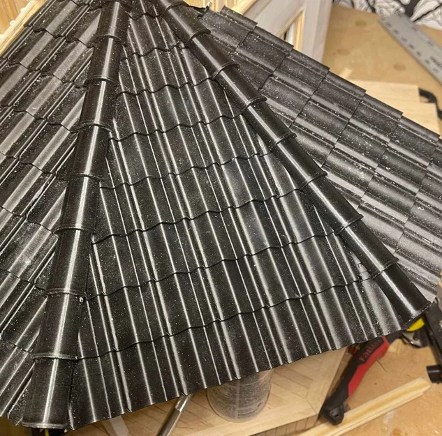 Bộ mô hình ngói lợp nhà và ngói nóc 3D chi tiết cho sa bàn - Image 1