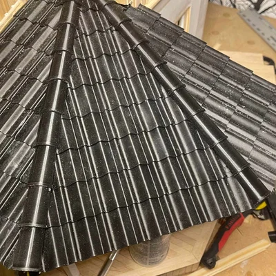 Bộ mô hình ngói lợp nhà và ngói nóc 3D chi tiết cho sa bàn