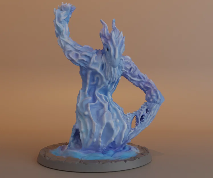Water Elemental - Miniature D&D (Supportless/FDM Friendly) - Image 1